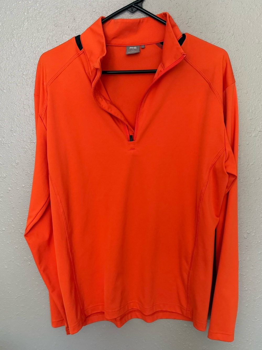 Ping Men's Bright Orange Quarter-Zip Performance Pullover
